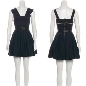 PREEN Line Thornton Bregazzi Dress Pinafore Jumper Pleats Leather Belt XS or XXS